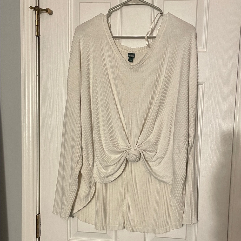 Cream Knotted Women Top